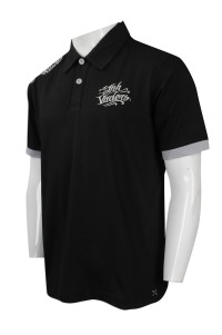 P853 團體訂做男裝短袖Polo恤 自製繡花logo款短袖Polo恤 釣魚 活動 Polo恤制服公司    黑色